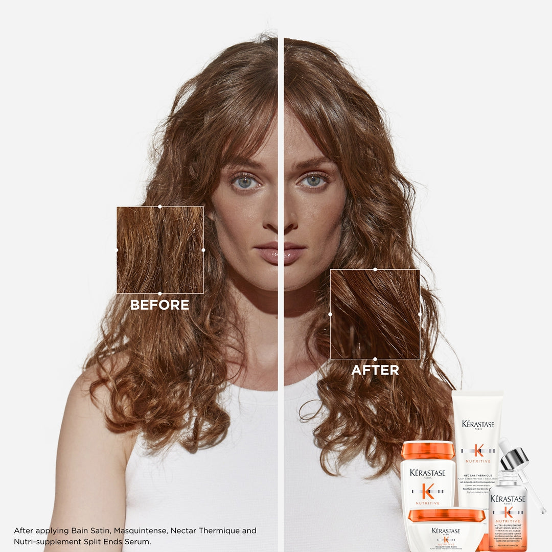 Kerastase Nutritive Masquintense Hair Mask before after