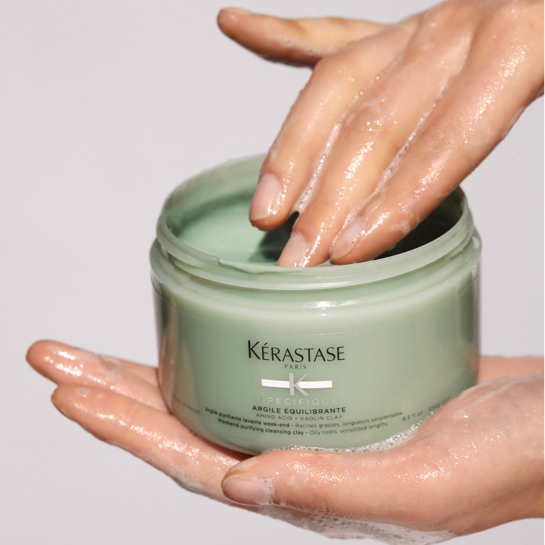 Kerastase Specifique Argile Equilibrante Cleansing Clay product in hand